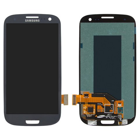 Дисплей для Samsung I747 Galaxy S3, I9300 Galaxy S3, I9300i Galaxy S3 Duos, I9301 Galaxy S3 Neo, I9305 Galaxy S3, R530, синій, без рамки, Оригінал переклеєне скло 