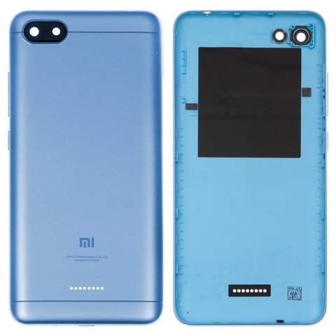 Задняя панель корпуса для Xiaomi Redmi 6A, голубая, на 1 SIM карту
