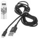 USB кабель Hoco X14, USB тип-A, Lightning, 200 см, 2 A, чорний