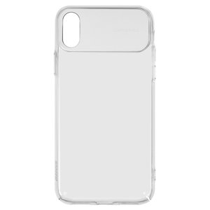 Чохол Baseus для iPhone X, iPhone XS, білий, прозорий, зі вставкою із PU шкіри, пластик, PU шкіра, #WIAPIPH58 SS02