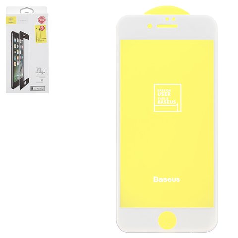 Защитное стекло Baseus для Apple iPhone 7, iPhone 8, iPhone SE 2020, 0.3 мм 9H, Анти отпечатки, Arc Surface, 5D Full Glue, белый, #SGAPIPH8N AJG02
