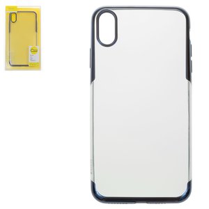 Чохол Baseus для iPhone XS Max, синій, прозорий, силікон, #ARAPIPH65 MD03