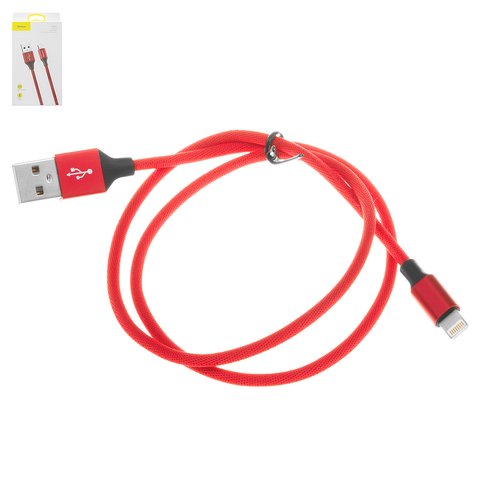 USB кабель Baseus Yiven, USB тип A, Lightning, 60 см, 2 A, красный, #CALYW B09