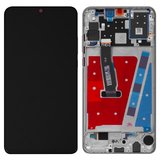 Дисплей для Huawei P30 Lite, білий, з рамкою, High Copy, (48 MP)