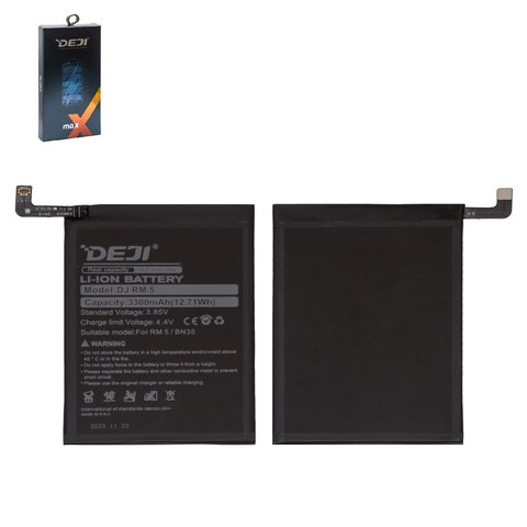 Аккумулятор Deji BN35 для Xiaomi Redmi 5, Li ion, 3,85 B, 3300 мАч, MDG1, MDI1