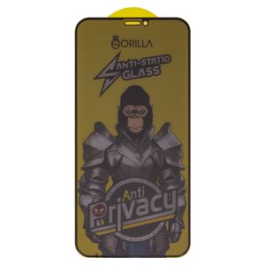 Захисне скло Gorilla для Apple iPhone 11, iPhone XR, сумісне з чохлом, Full Glue, Anti Static, Anti Peeping, чорний