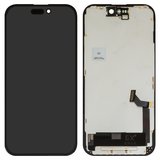 Дисплей для iPhone 15, чорний, з рамкою, High Copy, (OLED), GX OEM hard