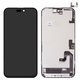 Дисплей для iPhone 16 Plus, чорний, з рамкою, High Copy, без мікросхеми, (OLED), GX OEM hard