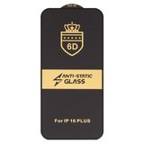 Защитное стекло ESD 6D для Apple iPhone 15 Plus, iPhone 16 Plus, совместимо с чехлом, Full Glue, Anti-Static, (без упаковки), черный