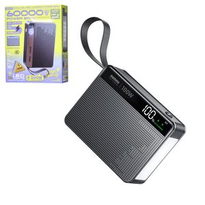 Power bank Remax FP 6, 60000 мАг, 100 Вт, чорний, Quick Charge, Power Delivery PD , #6954851250005