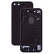 Housing compatible with iPhone 7, (black, with SIM card holders, with side buttons, matte, Black Matte)