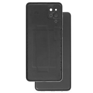 Panel trasero de carcasa puede usarse con Samsung A125F Galaxy A12, negra, con vidrio de cámara, con botones laterales