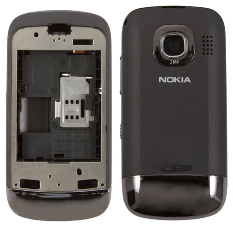 Housing compatible with Nokia C2 02, High Copy, black 