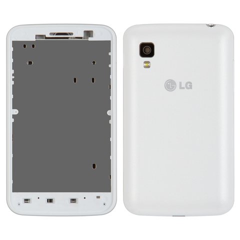 Housing compatible with LG E445  Optimus L4 Dual SIM, white 