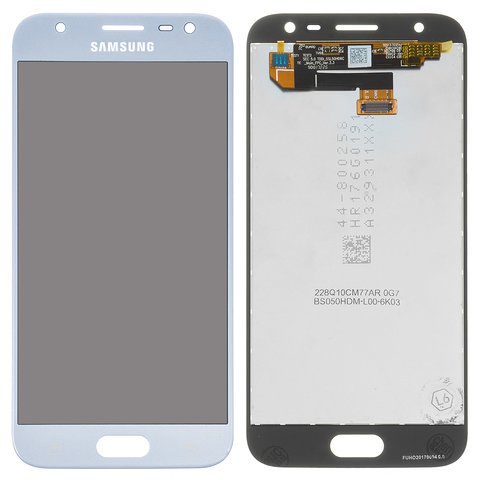 LCD compatible with Samsung J330 Galaxy J3 2017 , blue, with light adjustable, Best copy, without frame, Copy, TFT  