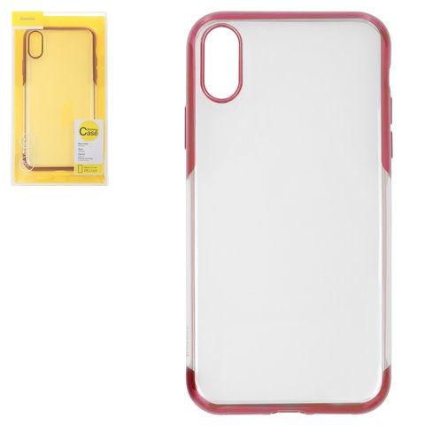 Case Baseus compatible with iPhone XR, red, transparent, plastic  #WIAPIPH61 DW09