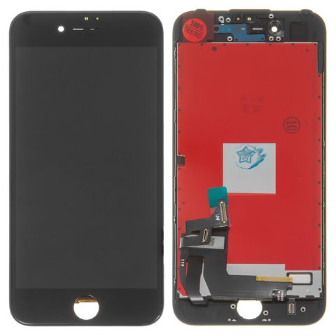 Дисплей для iPhone 7, черный, с рамкой, AAA, Tianma, с пластиками камеры и датчика приближения