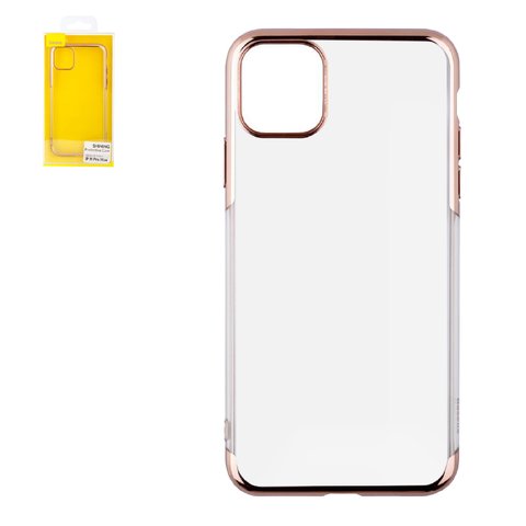 Case Baseus compatible with iPhone 11 Pro Max, golden, transparent, silicone  #ARAPIPH65S MD0V