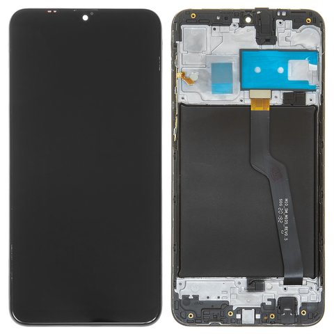 Pantalla LCD puede usarse con Samsung A105 Galaxy A10, negro, con marco, Original PRC 