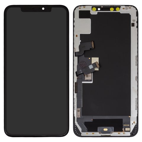 Дисплей для iPhone XS Max, черный, с рамкой, HC, OLED , Self welded OEM soft