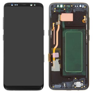 Pantalla LCD puede usarse con Samsung G950 Galaxy S8, negro, con marco, original vidrio reemplazado , midnight black