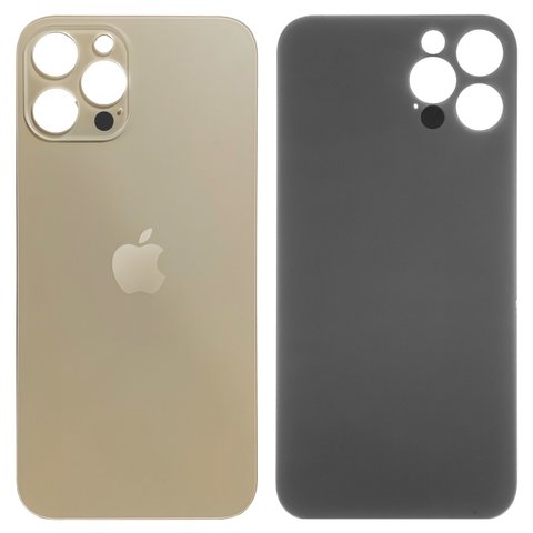 Panel trasero de carcasa puede usarse con iPhone 12 Pro, dorada, no es necesario desmontar la cámara, big hole