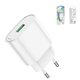 Mains Charger Hoco C109A, (18 W, Quick Charge, white, 1 output) #6931474784810