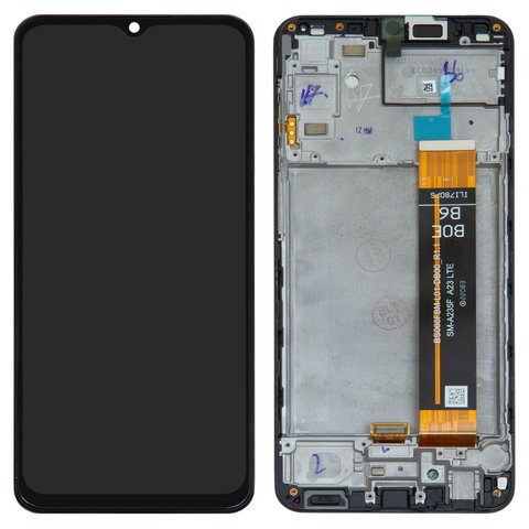 LCD compatible with Samsung A235 Galaxy A23, black, with frame, Original PRC  