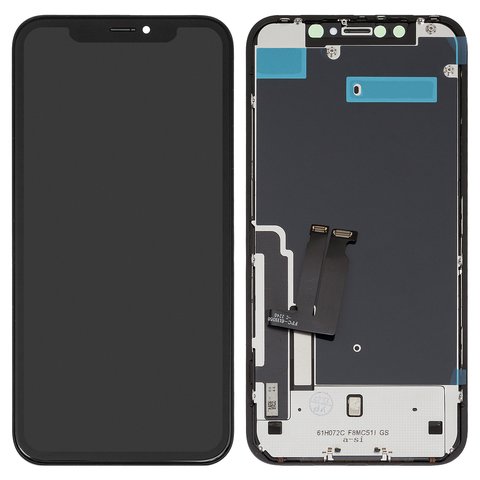 LCD compatible with iPhone XR, black, with frame, AAA, TFT , ZY, LTPS 