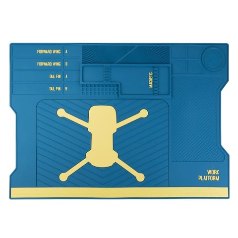 Insulation Mat Mechanic V70, silicone, antistatic, 363 mm, 512 mm, with magnetic compartments 