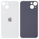 Housing Back Cover compatible with iPhone 13, (white, no need to remove the camera glass, Original (PRC), big hole)