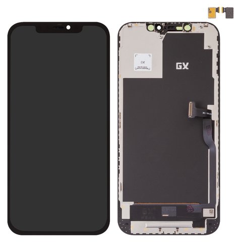 Дисплей для iPhone 12 Pro Max, черный, с рамкой, HC, OLED , GX OEM soft