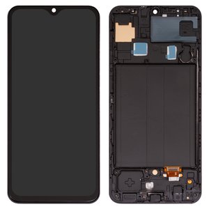 Pantalla LCD puede usarse con Samsung A305F DS Galaxy A30, A505F DS Galaxy A50, A507F DS Galaxy A50s, negro, con borde ancho, con marco, Copy, TFT 