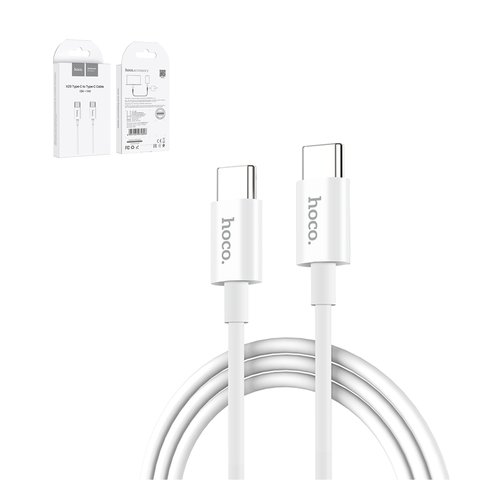 USB дата кабель Hoco X23 Type C to Type C, USB тип C, 100 см, 3 A, білий