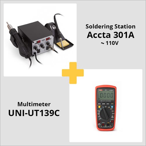Combo: Accta 301A Hot Air Rework Station (110 V) + UNI-T UT139C Digital Multimeter