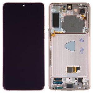 LCD compatible with Samsung G996 Galaxy S21 Plus 5G, purple, with frame, Original, service pack, phantom violet  #GH82 24554B GH82 24553B GH82 27268B GH82 27267B
