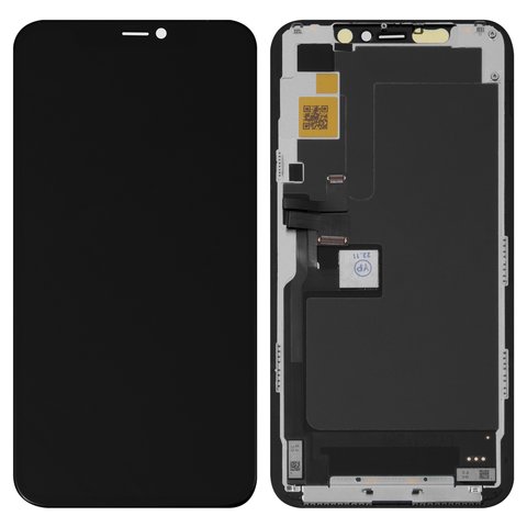 LCD compatible with iPhone 11 Pro, black, with frame, AAA, TFT , JK 