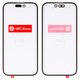 Housing Glass G+OCA PRO compatible with iPhone 14 Pro, (with OCA film, black)