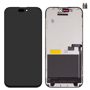 LCD compatible with iPhone 16 Pro Max, black, with frame, AAA, TFT , ZY, LTPS FHD 
