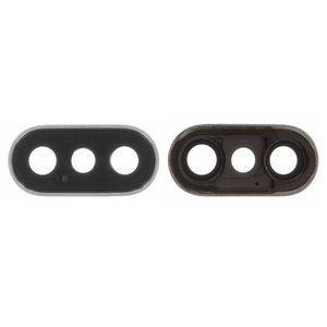 Vidrio de cámara puede usarse con iPhone X, plateado, con marcos