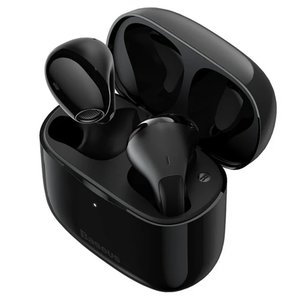 Auricular Baseus Bowie E3, inalámbrica, negra, con funda de carga, con cable USB Tipo C, #NGTW080001