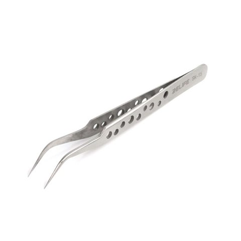 Pinzas para smd RELIFE SK 15, curvada, 120 mm