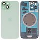 Panel trasero de carcasa puede usarse con iPhone 15, verde, con vidrio de cámara, HC