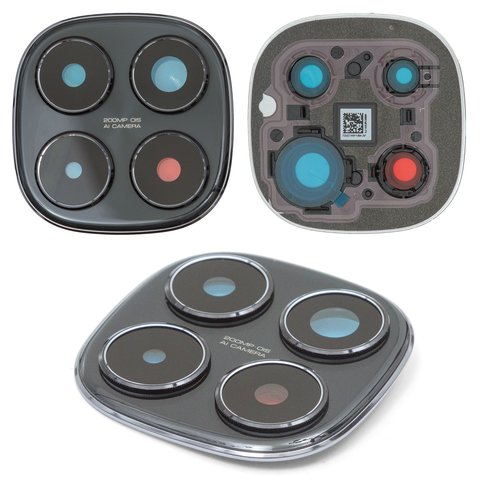 Vidrio de cámara puede usarse con Xiaomi Redmi Note 14 Pro 4G, negro, con marcos, midnight black