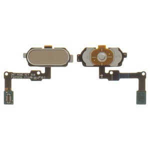 Шлейф для Samsung G570F DS Galaxy J5 Prime, кнопки меню, золотистий, з пластиком