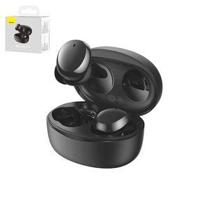Гарнитура Baseus Bowie E2, вакуумная, беспроводная, черная, с зарядным кейсом, с USB кабелем тип C, #NGTW090001