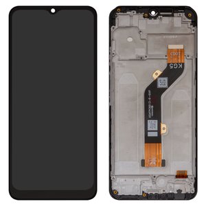Дисплей для Tecno Pop 5 LTE, чорний, з рамкою, Оригінал переклеєне скло , BD4, BD4i, BD4a