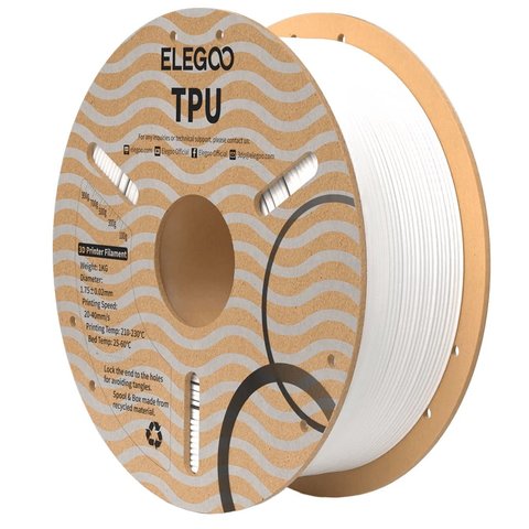 Филамент для 3D принтера ELEGOO TPU White, 1 кг