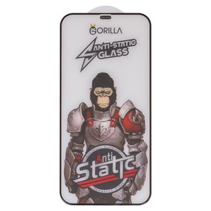 Захисне скло для Apple iPhone 12 Pro Max, сумісне з чохлом, Full Glue, Anti Static, чорний, gorilla