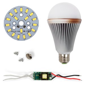 Комплект для сборки LED-лампы SQ-Q24 5730 E27 9 Вт – холодный белый Комплект для сборки LED-лампы SQ-Q24 5730 E27 9 Вт – холодный белый